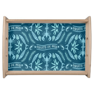 Seafood Art Decor Prints Serving Tray