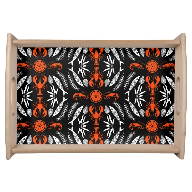 Seafood Art Decor Prints Serving Tray (Front)