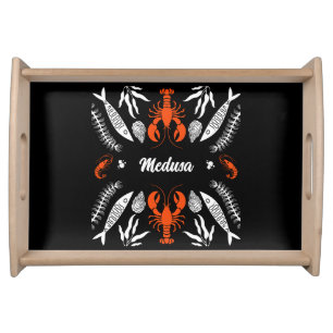 Seafood Art Decor Prints Serving Tray