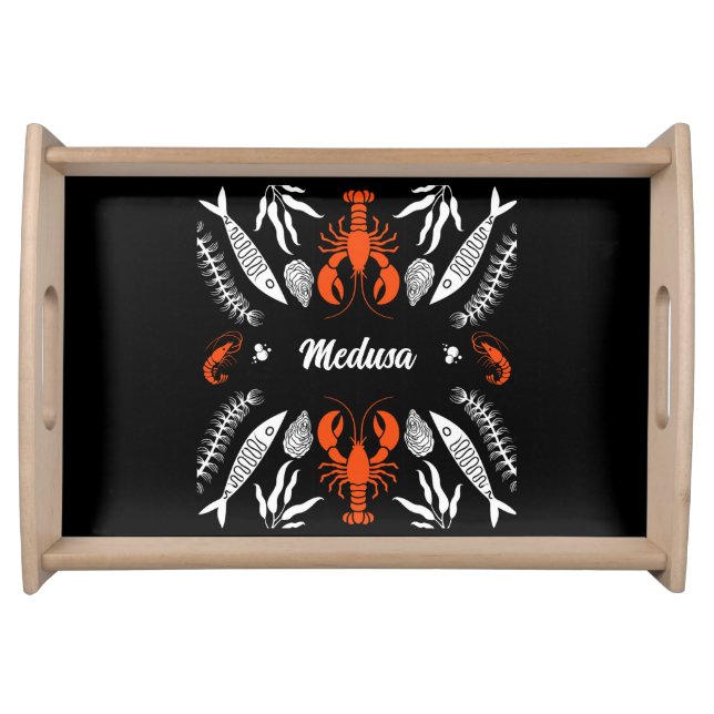Seafood Art Decor Prints Serving Tray (Front)