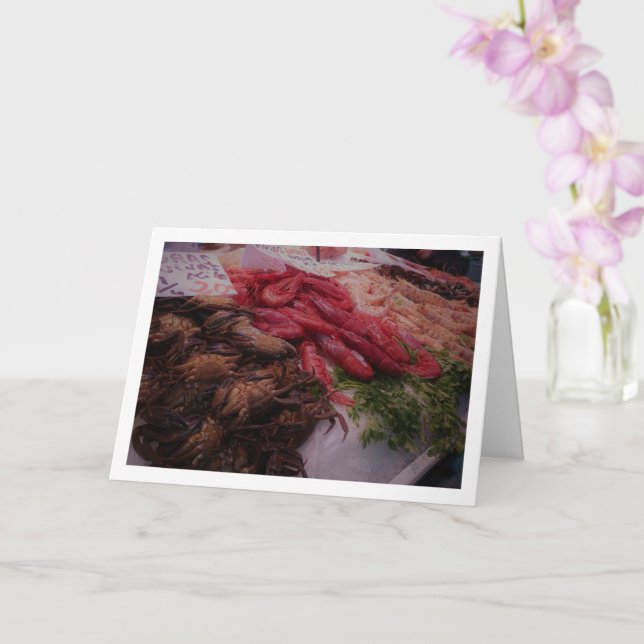 Seafood at the Mercado Central, Valencia, Spain Card (Orchid)