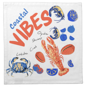 Seafood Beach Fisherman Ocean Tropical Quote  Cloth Napkin