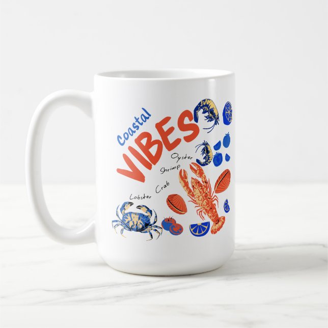 Seafood Beach Fisherman Ocean Tropical Quote  Coffee Mug (Left)