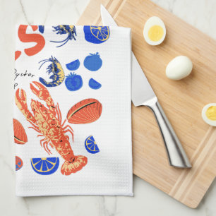 Seafood Beach Fisherman Ocean Tropical Quote  Kitchen Towel