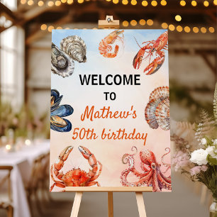 Seafood Birthday Party Welcome Sign