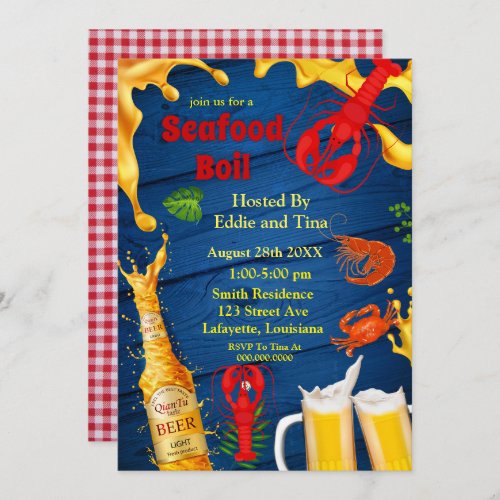 Seafood Boil and Beer Party Invitations