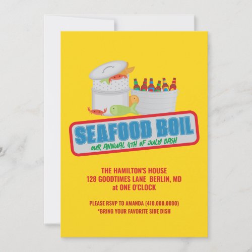Seafood Boil Annual 4th of July Party Invitations