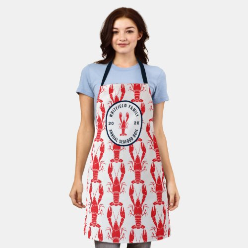 Seafood Boil Annual Family Cookout Summer Party Apron