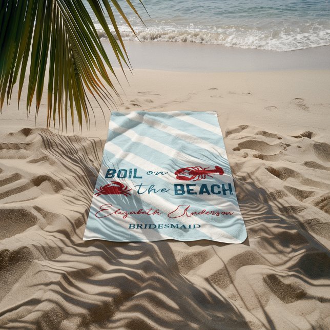 Seafood Boil Bachelorette Party Beach Towel (Creator Uploaded)
