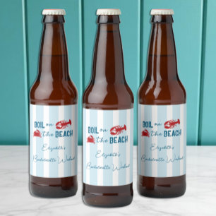 Seafood Boil Bachelorette Party Beer Bottle Label