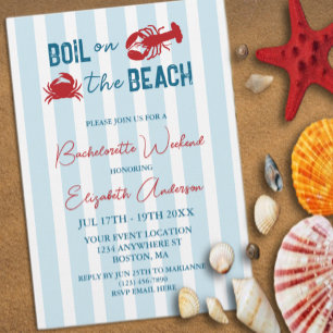 Seafood Boil Bachelorette Party Invitation
