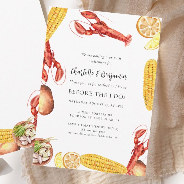 Seafood Boil Before I Do Engagement Party Invitation (Seafood Boil Bofore I Do Engagement Party Invitation)