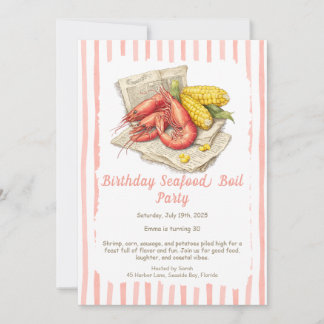 Seafood Boil Birthday Invitation – Coastal Shrimp