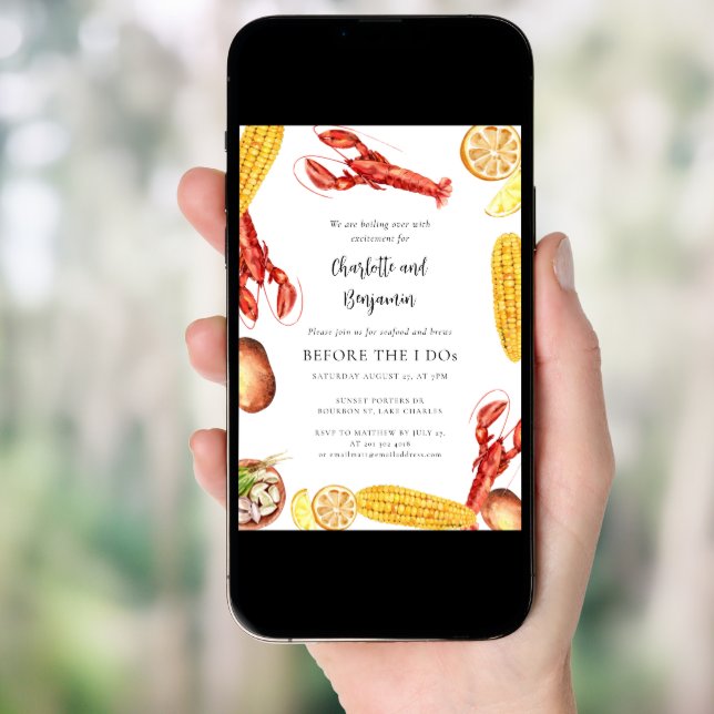 Seafood Boil Bofore I Do Engagement Party Invitation (Front Digital)