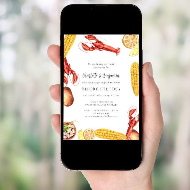 Seafood Boil Bofore I Do Engagement Party Invitation (Front Digital)