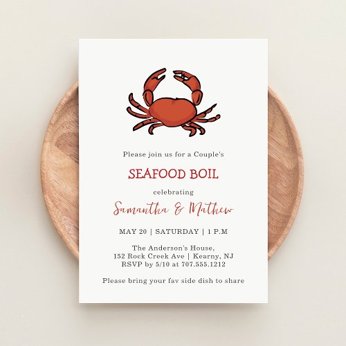 Seafood Boil Couples Engagement Party Invitation