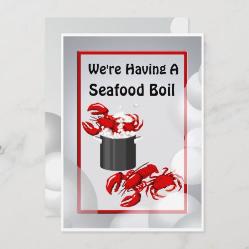 Seafood Boil Crab Lobster Dinner Invitation