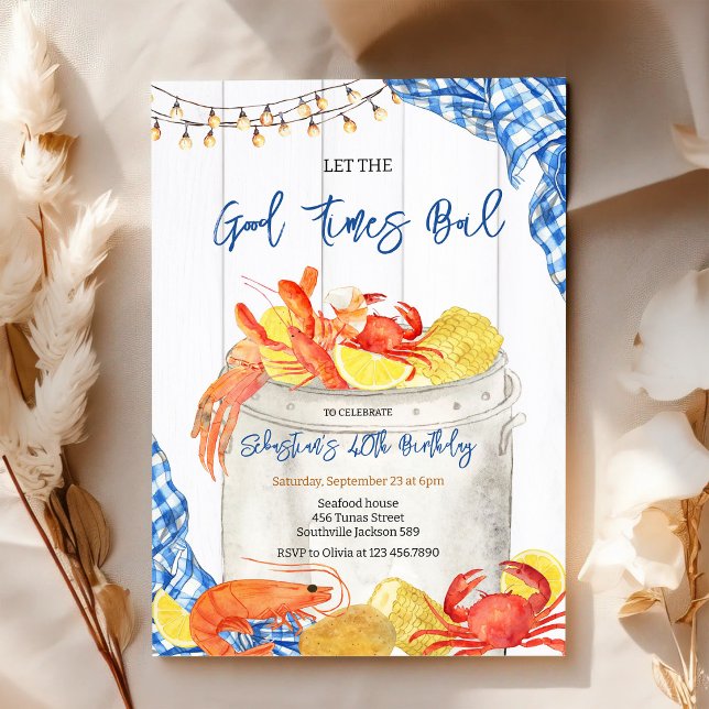 Seafood Boil Crawfish Party Birthday Invitation (Creator Uploaded)