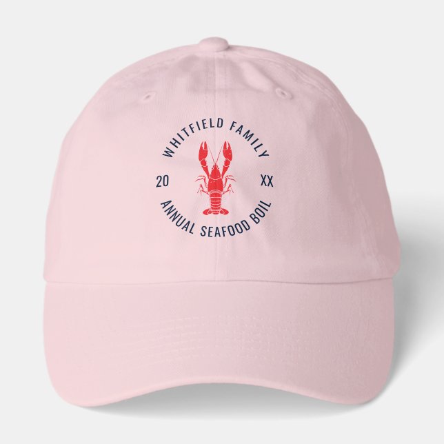 Seafood Boil Custom Crawfish Party Matching Family Hat (Front)