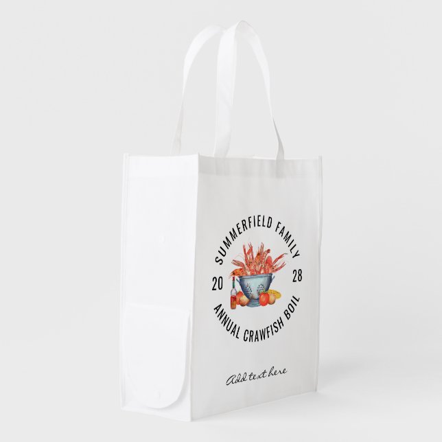 Seafood Boil Custom Matching Family Crawfish Party Grocery Bag (Front Side)