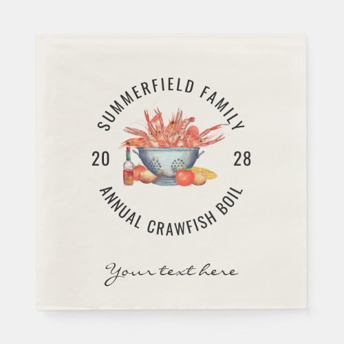 Seafood Boil Custom Matching Family Crawfish Party Napkins