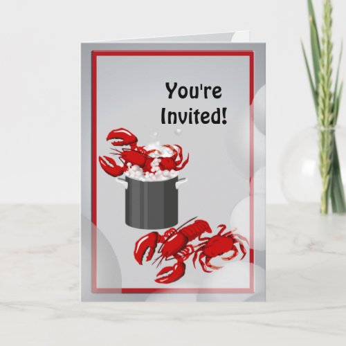 Seafood Boil Dinner Invitation Greeting Card