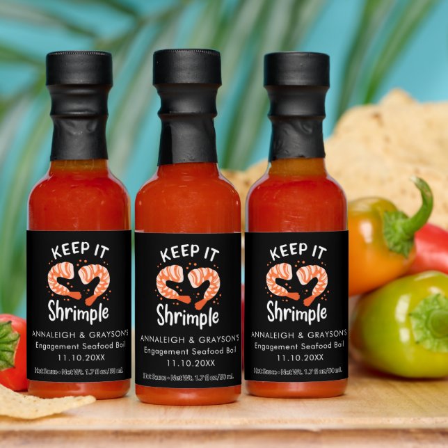 Seafood Boil Engagement Party Shrimp Gag Custom Hot Sauces (Multi)