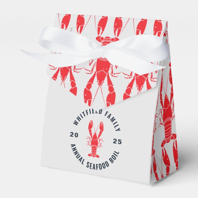 Seafood Boil Family Summer Lobster Backyard Party Favor Boxes (Front Side)