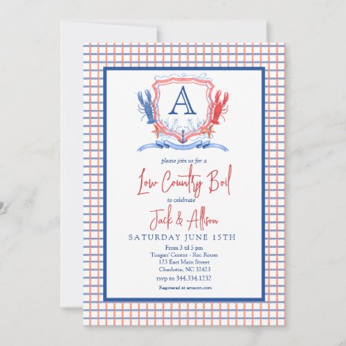 Seafood Boil Invitation Low country boil invite