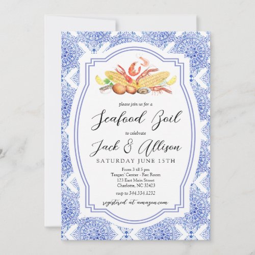 Seafood Boil Invitation Low country Boil Shower Invitation