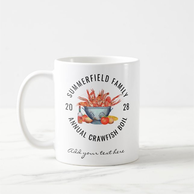 Seafood Boil Matching Family Crawfish Party Custom Coffee Mug (Left)