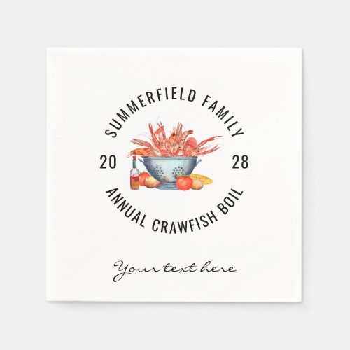 Seafood Boil Matching Family Crawfish Party Custom Napkins