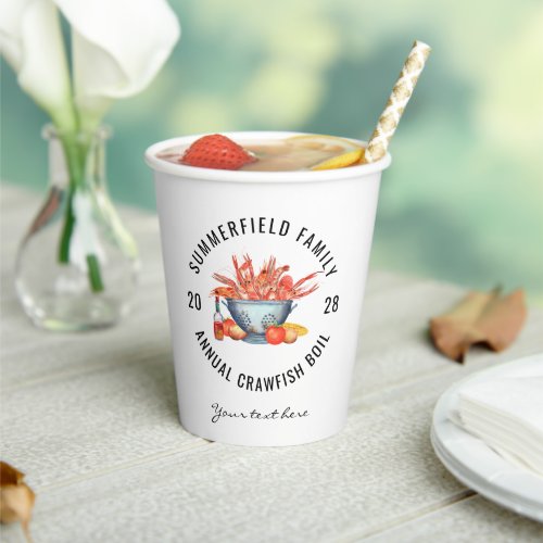 Seafood Boil Matching Family Crawfish Party Custom Paper Cups