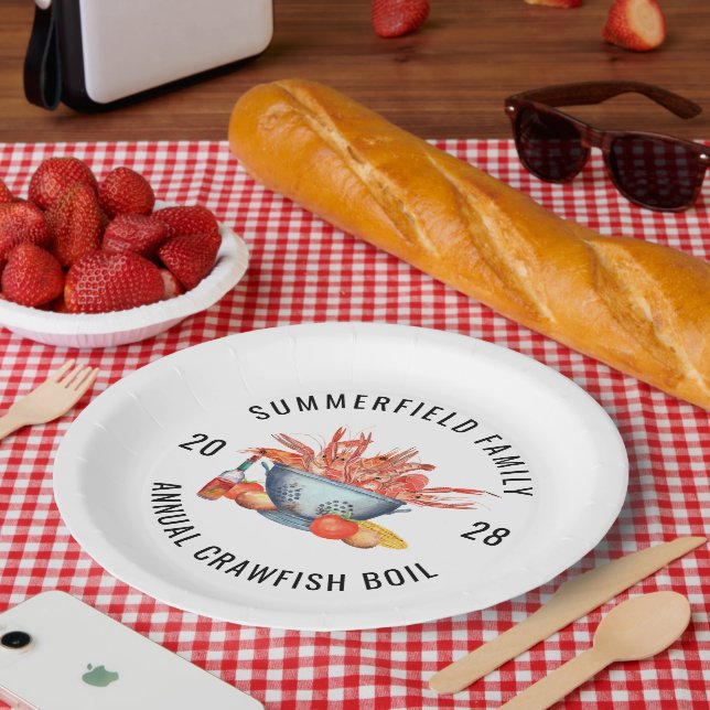 Seafood Boil Matching Family Crawfish Party Custom Paper Plates (Picnic)