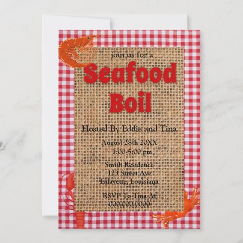 Seafood Boil Party Invitations 