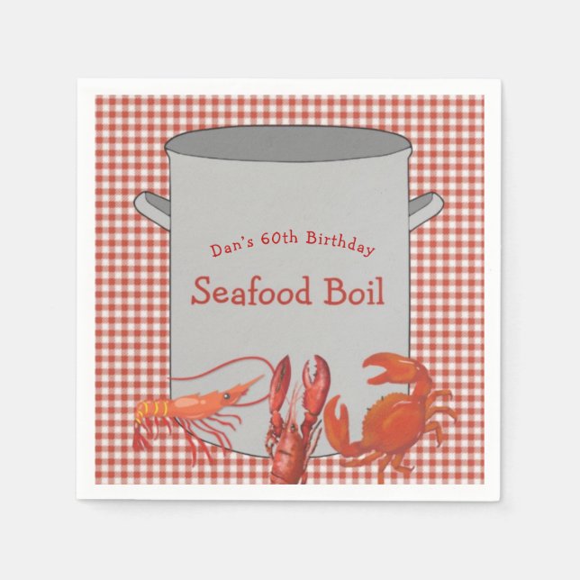 Seafood Boil  Personalized  Napkins (Front)