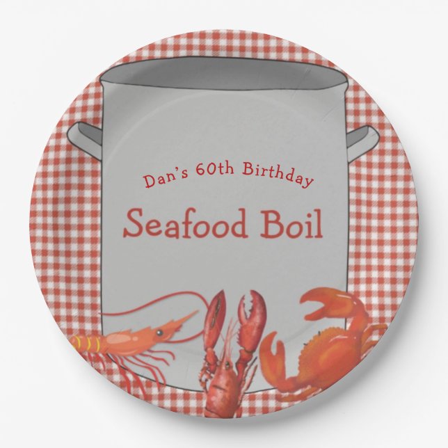 Seafood Boil  Personalized Paper Plate (Front)