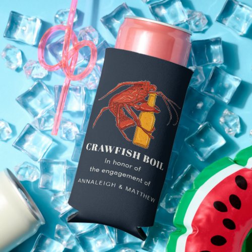 Seafood Boil Seafood Engagement Party Seltzer Can Cooler