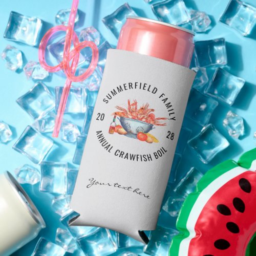 Seafood Boil Summer Crawfish Party Custom Seltzer Can Cooler