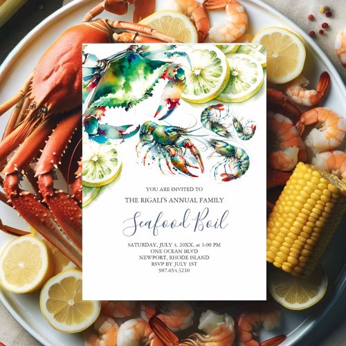 Seafood Boil Summer Party Invitations