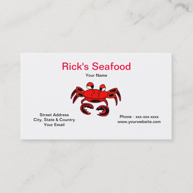 Seafood Business card (Front)