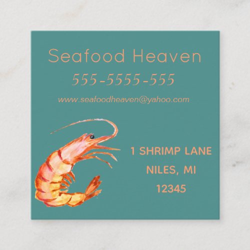 Seafood business card square business card