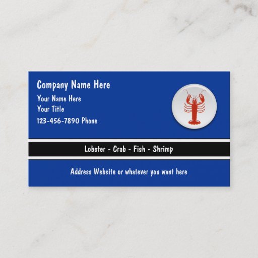 Customizable Seafood Business Cards