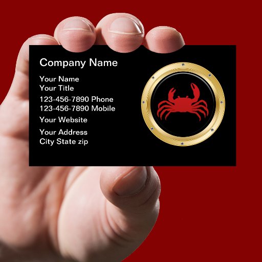 Customizable Seafood Business Cards
