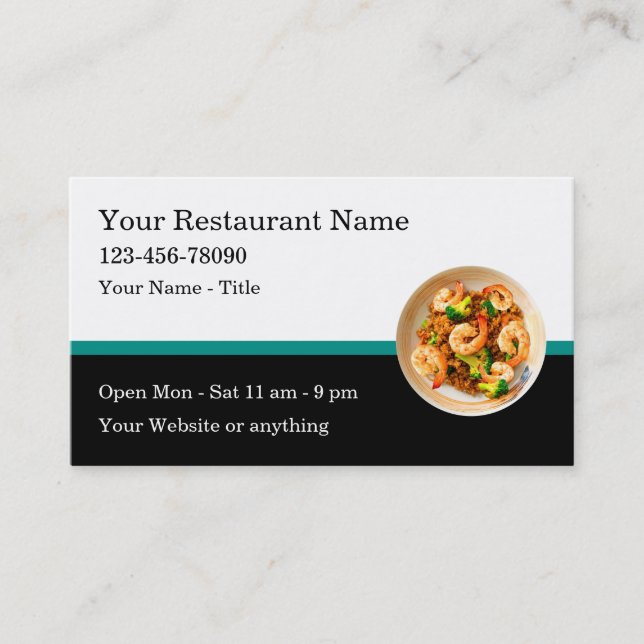 Seafood Chinese Restaurant Business Card Template (Front)