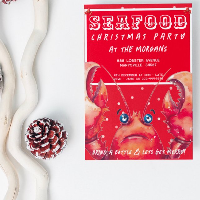 Seafood Christmas Party Postcard (Creator Uploaded)