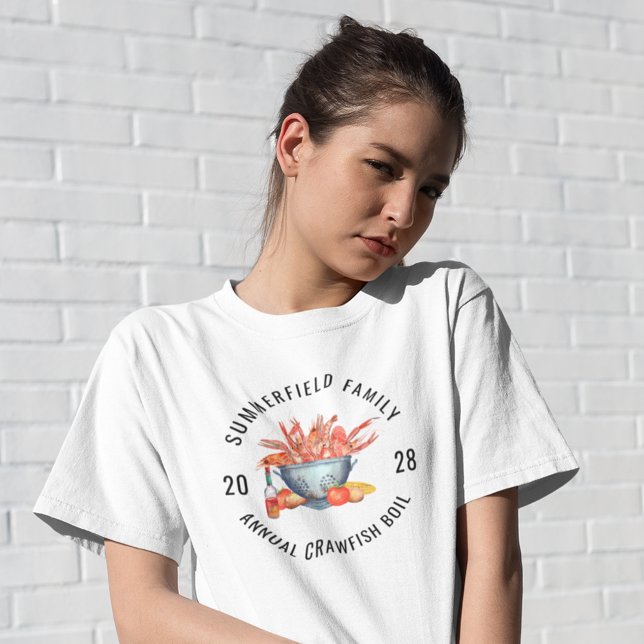 Seafood Cookout Crawfish Boil Family Summer Party T-Shirt (Annual Crawfish Boil Family Cookout Girls Custom T-Shirt)