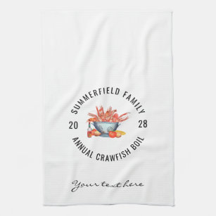 Seafood Cookout Family Crawfish Boil Party Kitchen Towel