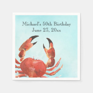 Seafood Crab Boil Birthday Party Napkins