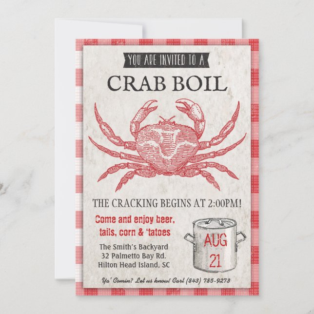 Seafood Crab Boil Invitation (Front)